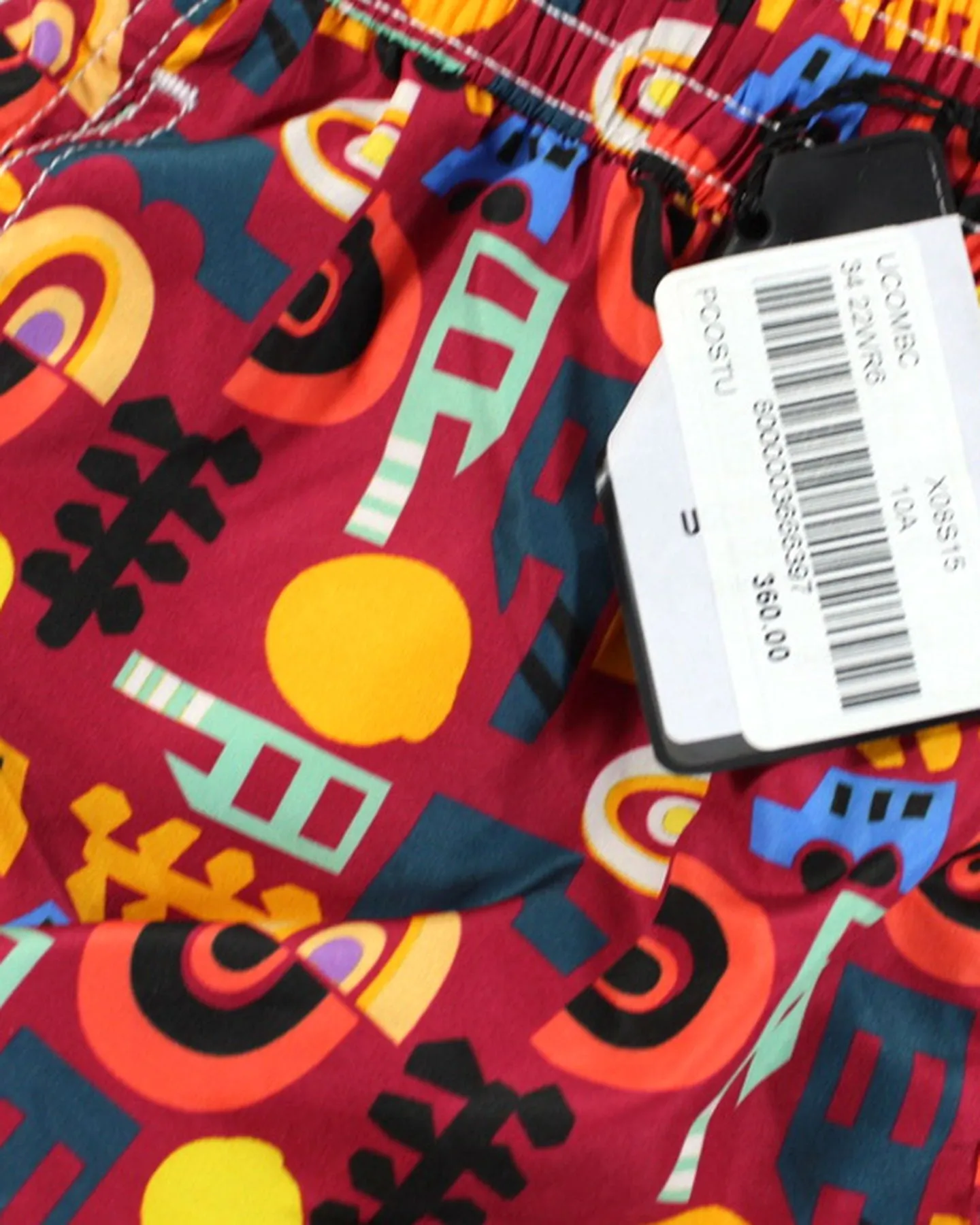 Kiton Youth Swim Shorts Maroon Multi Colored Novelty - Kids 10 Kids Years Old FINAL SALE