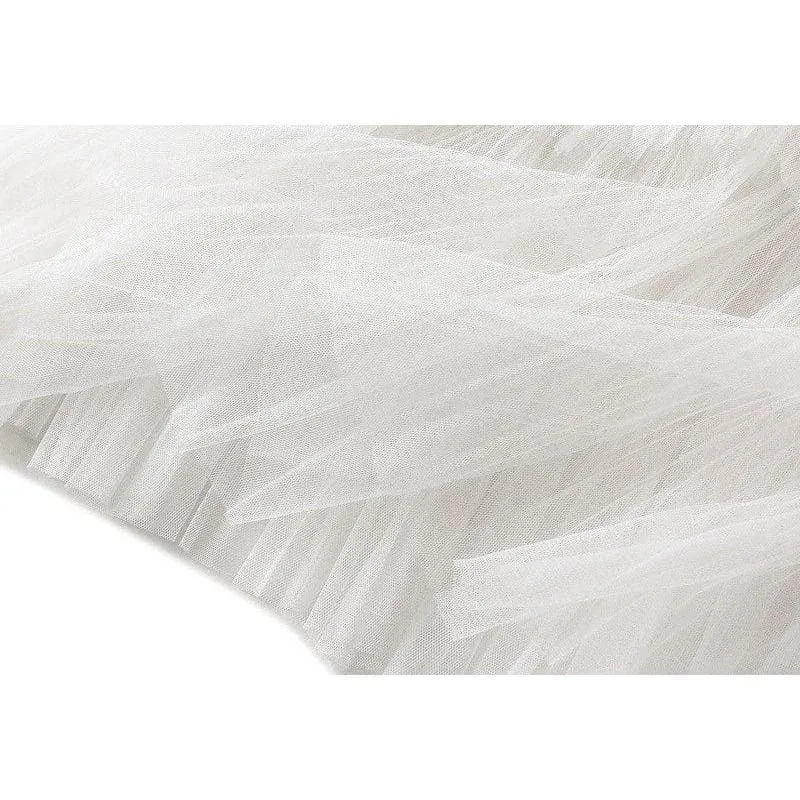 LACE PATCHWORK TULLE MIDI SKIRT