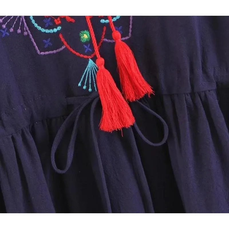 Lace-Up Summer Beach Casual Midi Dress