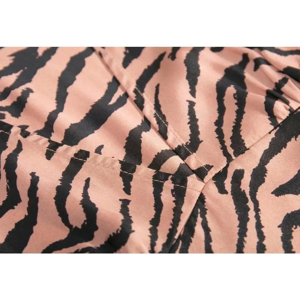 LEOPARD V-NECK MIDI DRESS