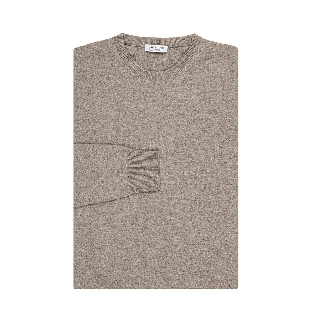 Light Brown Cashmere Crew Neck Jumper
