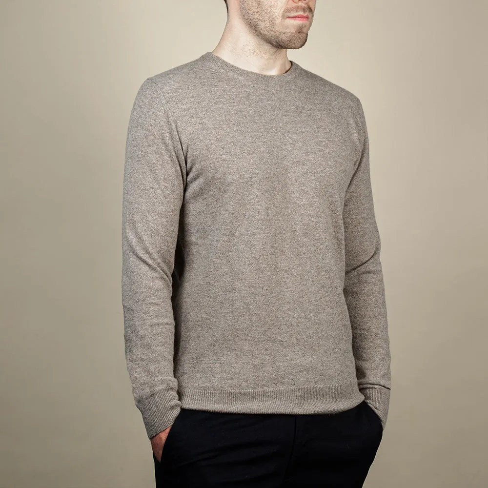 Light Brown Cashmere Crew Neck Jumper