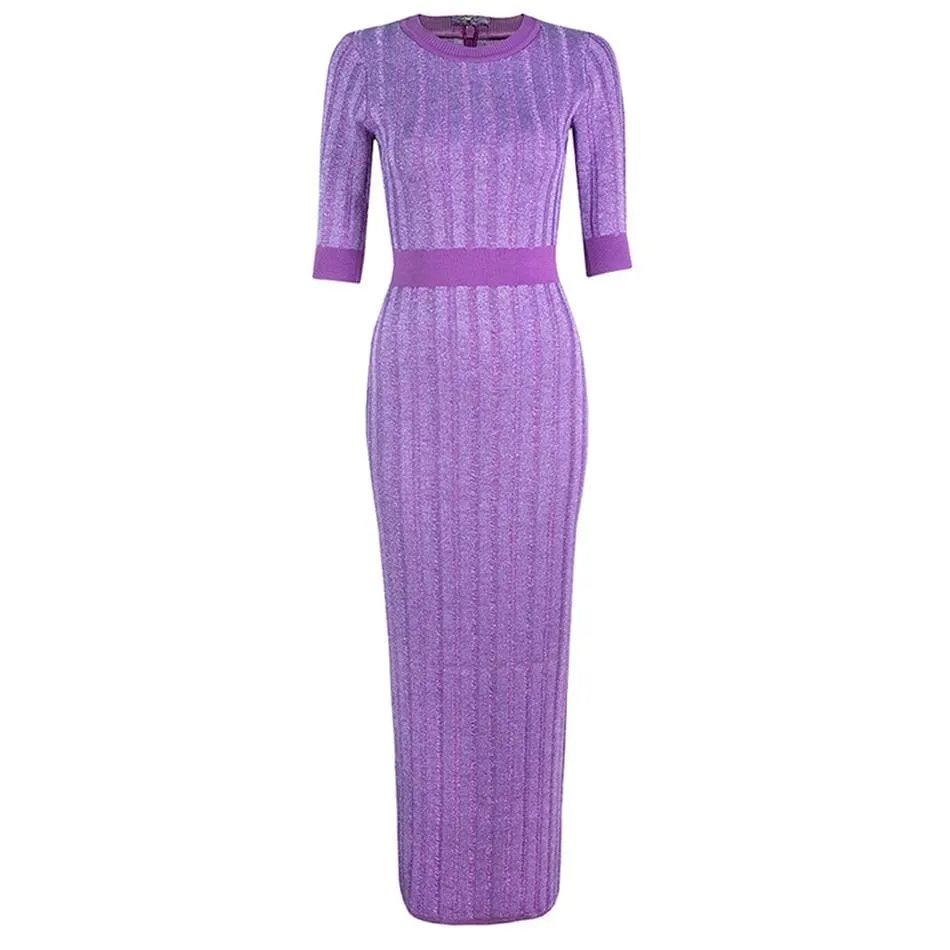 LONG SLEEVE STRIPED MAXI DRESS