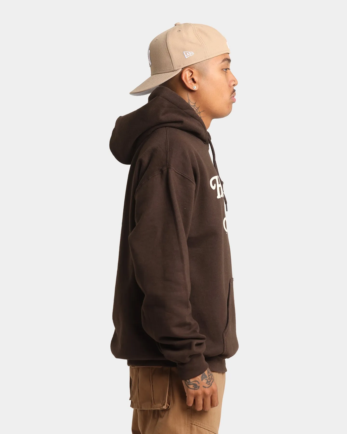 Majestic Athletic Houston Astros Team Stack Script Hoodie Dark Chocolate