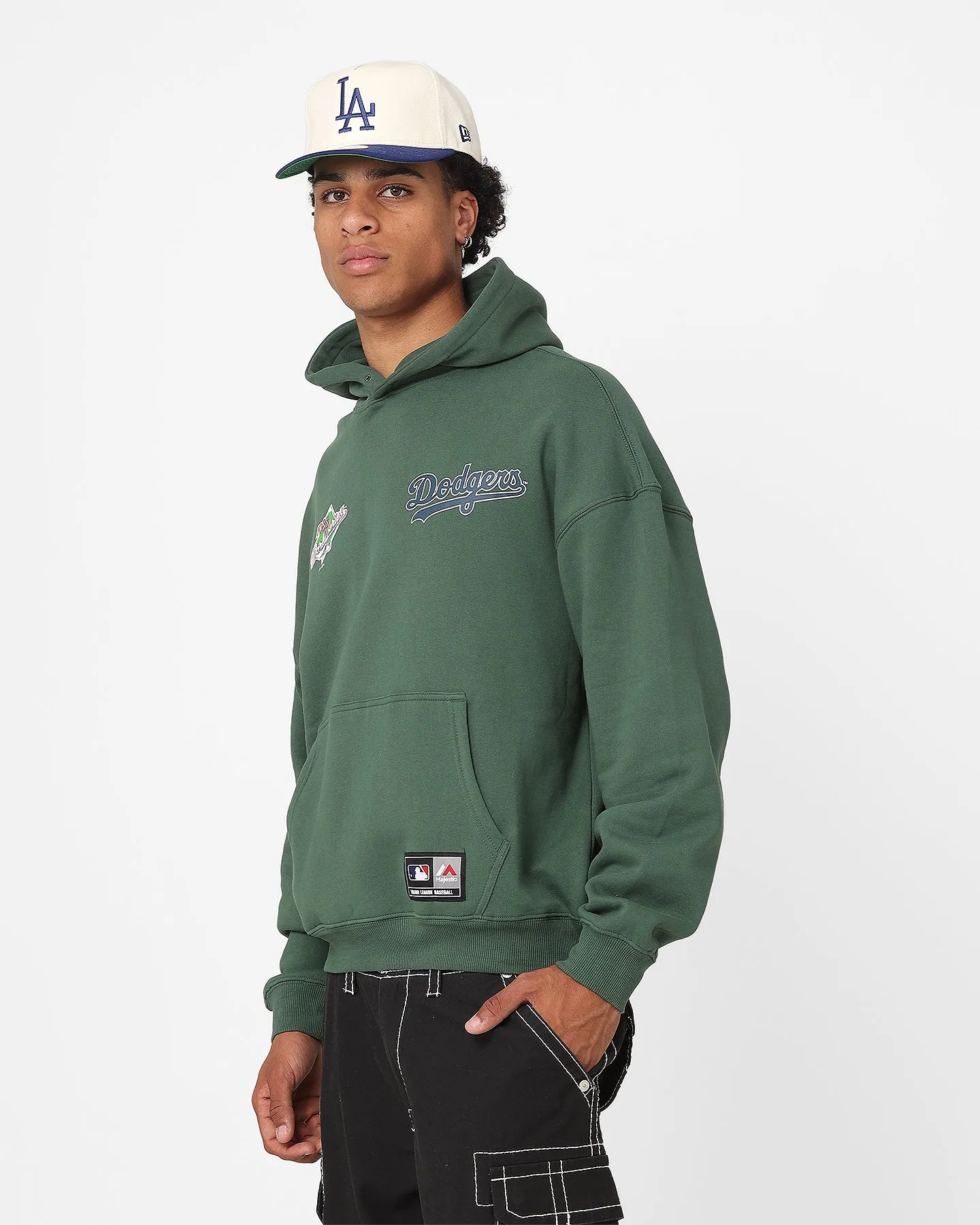 Majestic Athletic Los Angeles Dodgers Vintage Athletic Pop Nick Hoodie Dark Cedar
