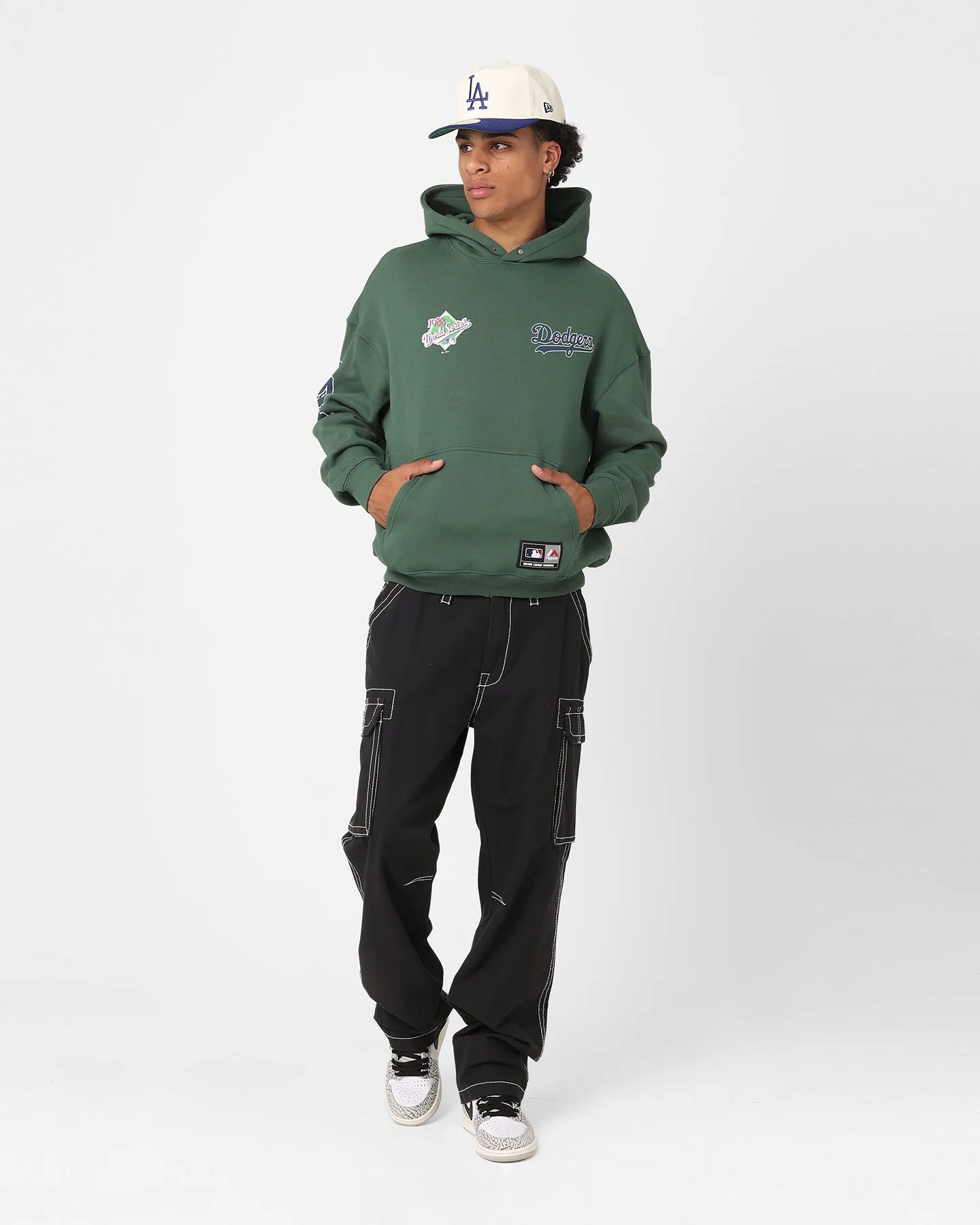 Majestic Athletic Los Angeles Dodgers Vintage Athletic Pop Nick Hoodie Dark Cedar