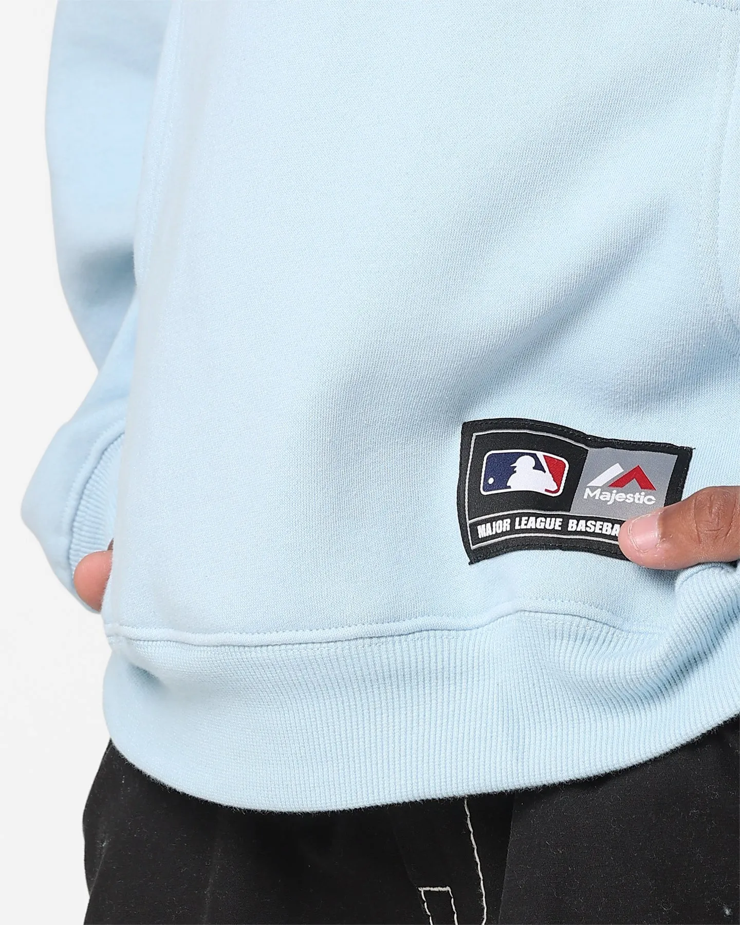 Majestic Athletic New York Yankees Vintage Athletic Pop Neck Hoodie Glacial Blue