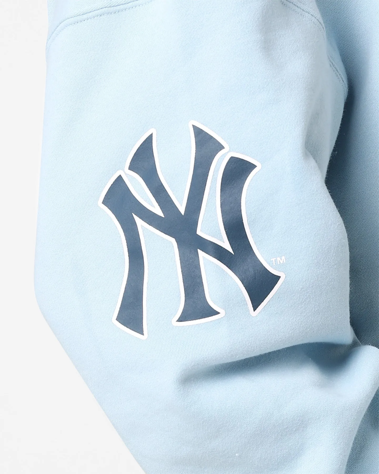 Majestic Athletic New York Yankees Vintage Athletic Pop Neck Hoodie Glacial Blue