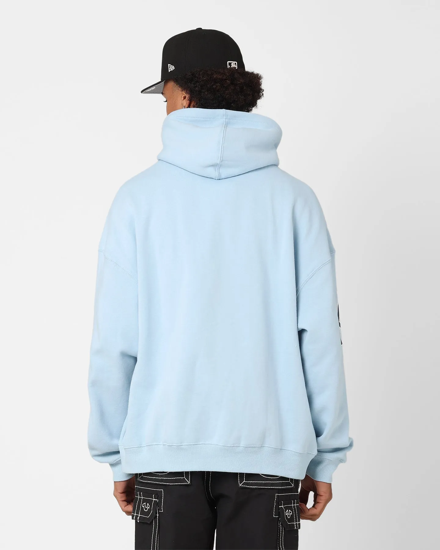 Majestic Athletic New York Yankees Vintage Athletic Pop Neck Hoodie Glacial Blue