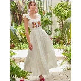 Maxi Dress Ruffle Sleeve Straps