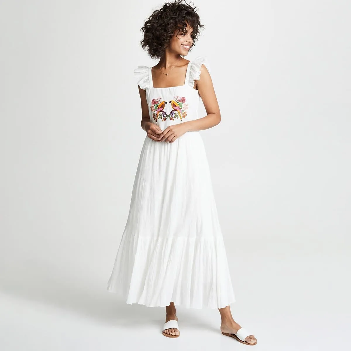 Maxi Dress Ruffle Sleeve Straps