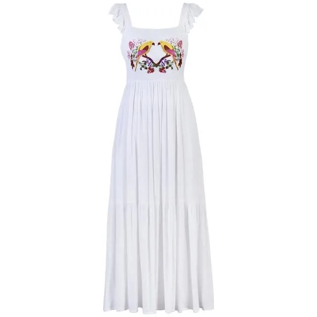 Maxi Dress Ruffle Sleeve Straps