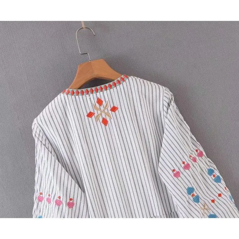 Maxi Vintage Embroidery Bohemian Dress
