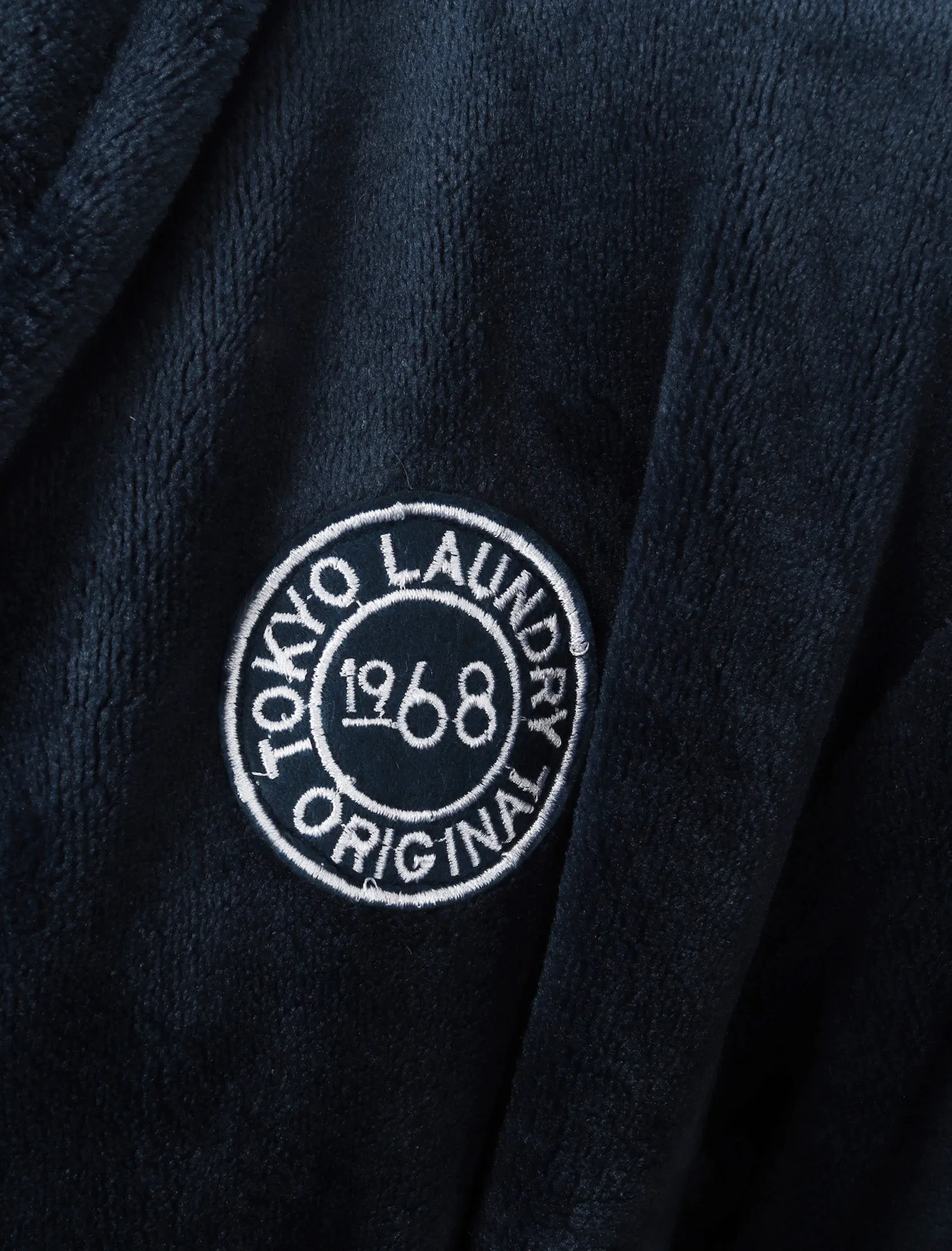 Men's Alps Soft Fleece Dressing Gown with Tie Belt in Blue - Tokyo Laundry