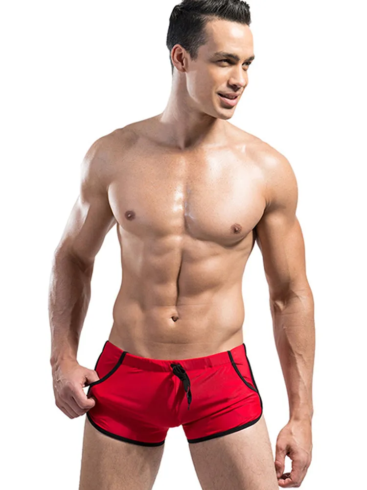 Men's Breathable Boxer Drawstring Swimming Trunks