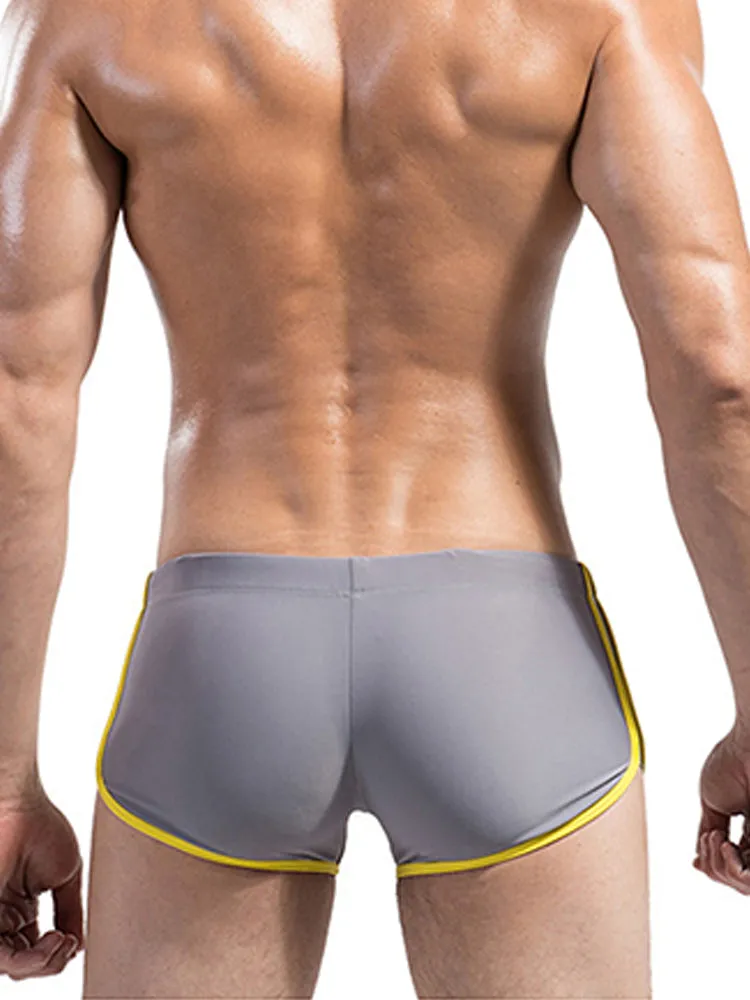 Men's Breathable Boxer Drawstring Swimming Trunks
