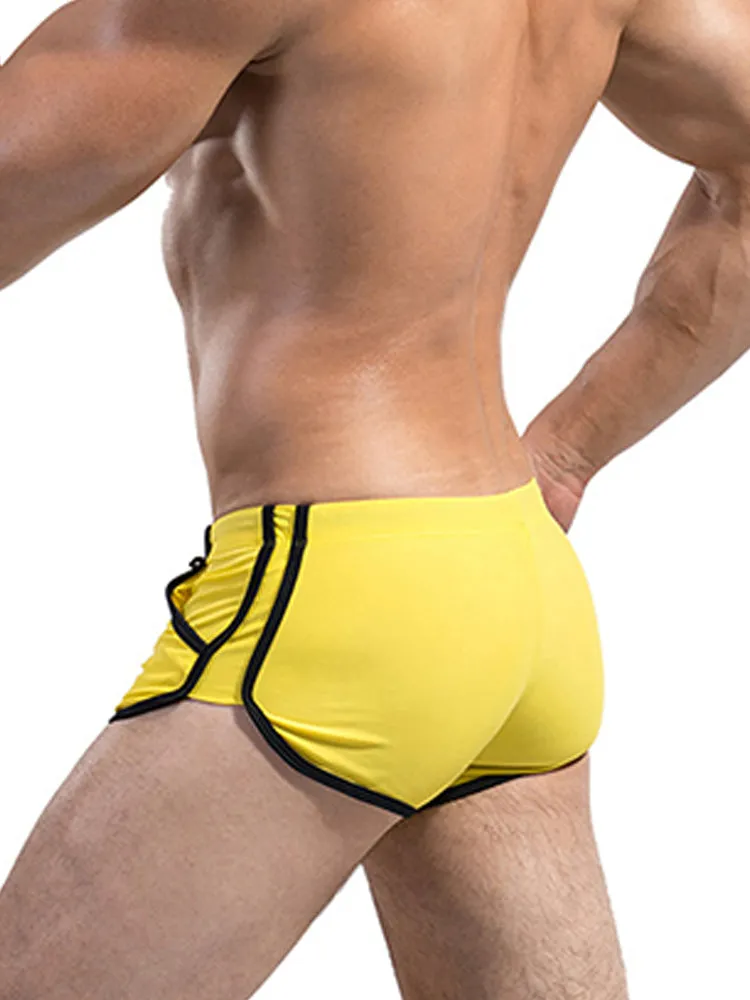 Men's Breathable Boxer Drawstring Swimming Trunks
