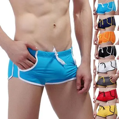 Men's Breathable Boxer Drawstring Swimming Trunks