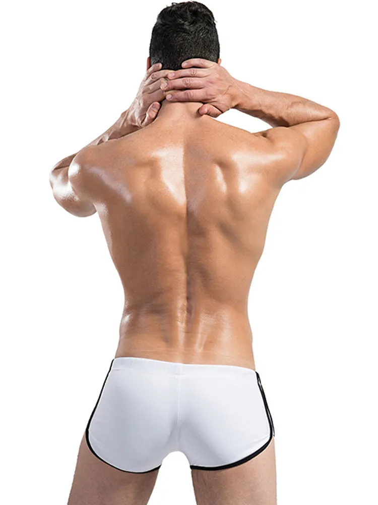 Men's Breathable Boxer Drawstring Swimming Trunks