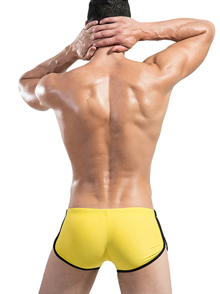 Men's Breathable Boxer Drawstring Swimming Trunks