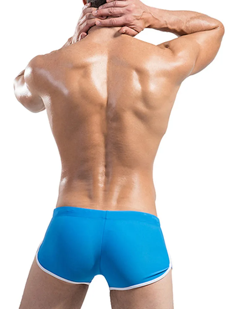 Men's Breathable Boxer Drawstring Swimming Trunks