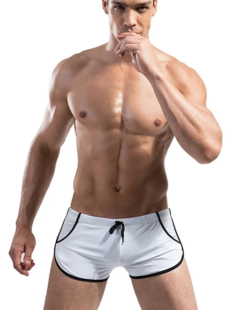 Men's Breathable Boxer Drawstring Swimming Trunks