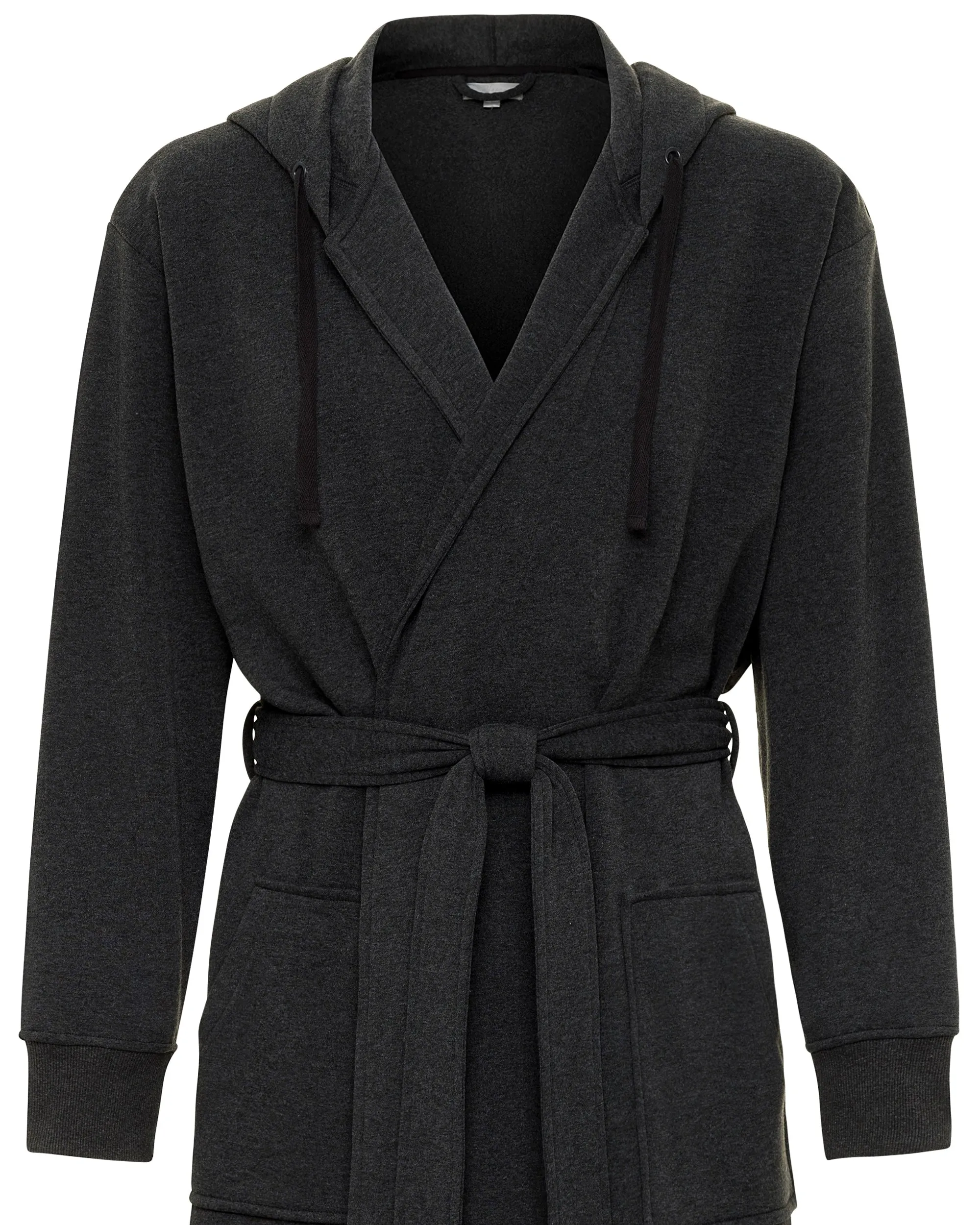 Men's Classic Hooded Sweatshirt Robe, Winter Bathrobe