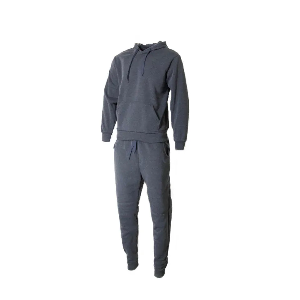 Men's Jogger 2-Piece Set Athletic Solid Hoodie and Drawstring Pant Tracksuit