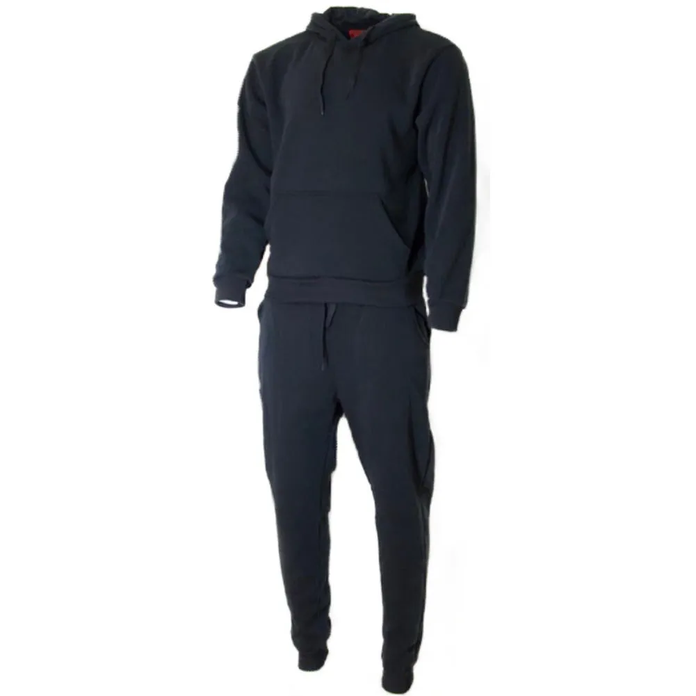 Men's Jogger 2-Piece Set Athletic Solid Hoodie and Drawstring Pant Tracksuit