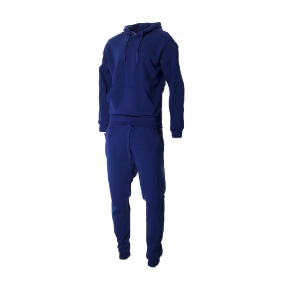 Men's Jogger 2-Piece Set Athletic Solid Hoodie and Drawstring Pant Tracksuit