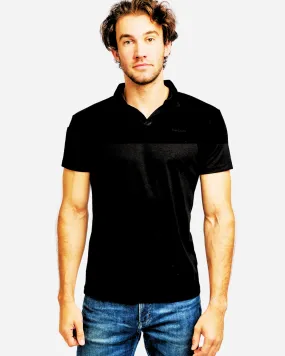Men's Pure Merino Wool POLO Short Sleeve - Black