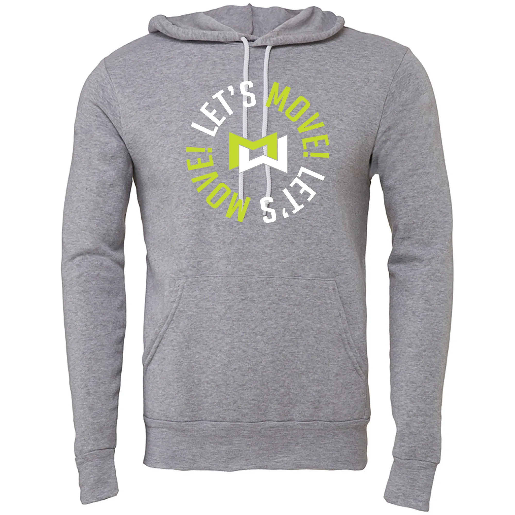 MOSSA Unisex Bella   Canvas Hoodie (grey) - Group Core LET'S MOVE Circle Logo