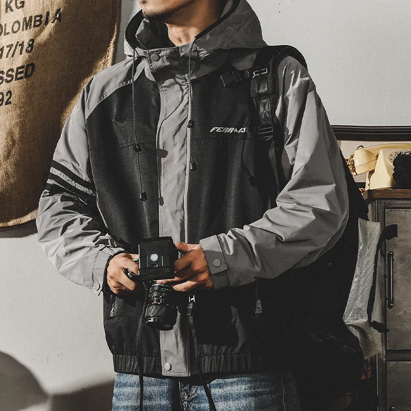 Mountain Color-blocked Hooded Workwear P0857