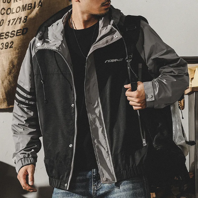 Mountain Color-blocked Hooded Workwear P0857