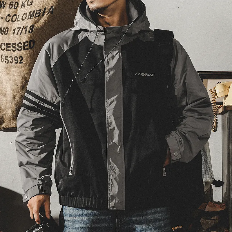 Mountain Color-blocked Hooded Workwear P0857