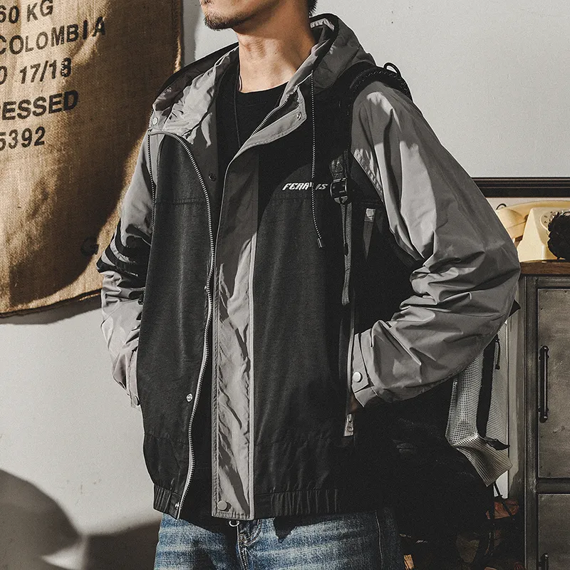 Mountain Color-blocked Hooded Workwear P0857