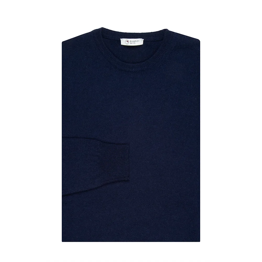 Navy Cashmere Crew Neck Jumper