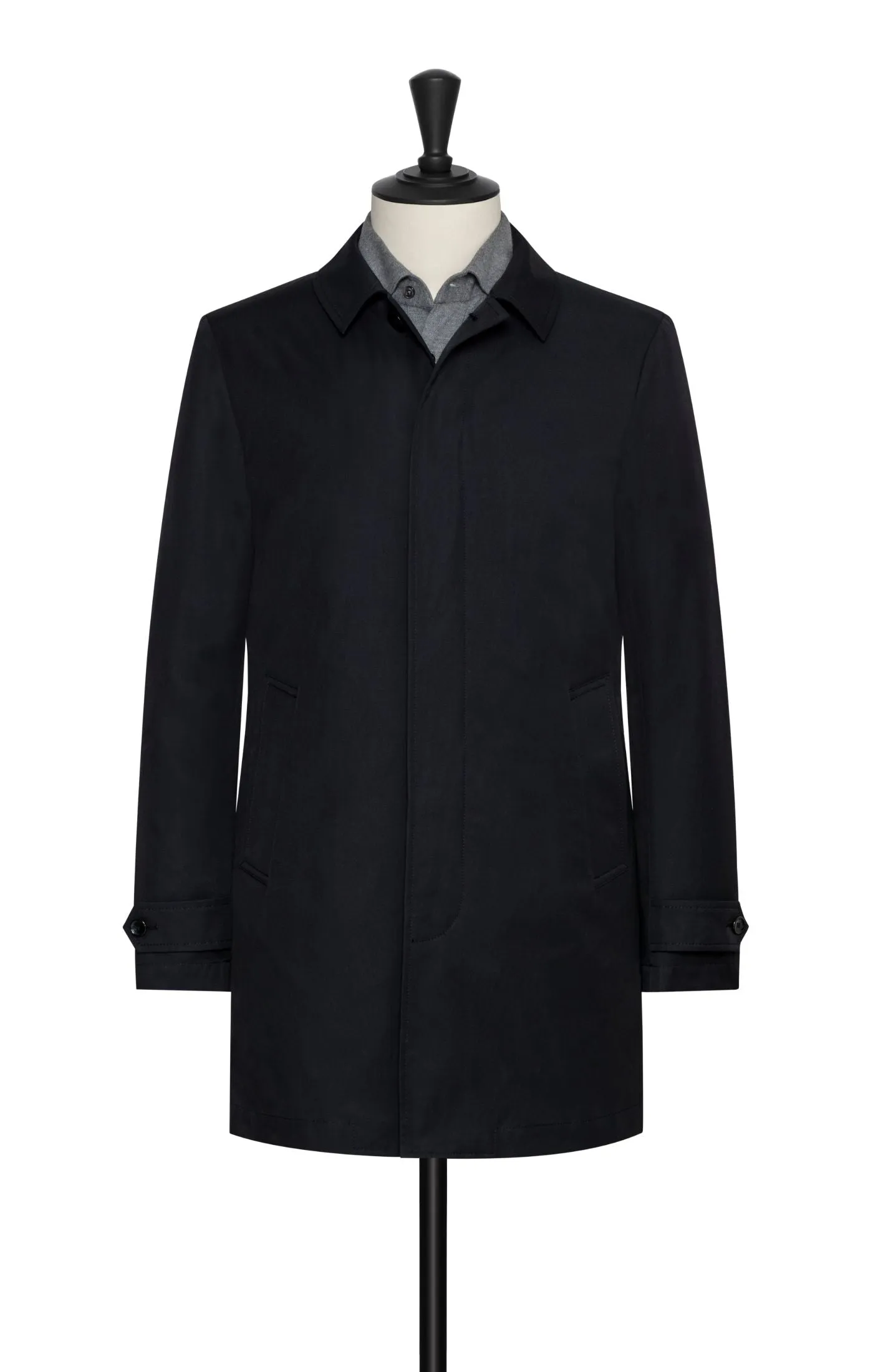 Olmetex Midnight Blue Coated Cotton Blend Twill Unconstructed Windbreaker