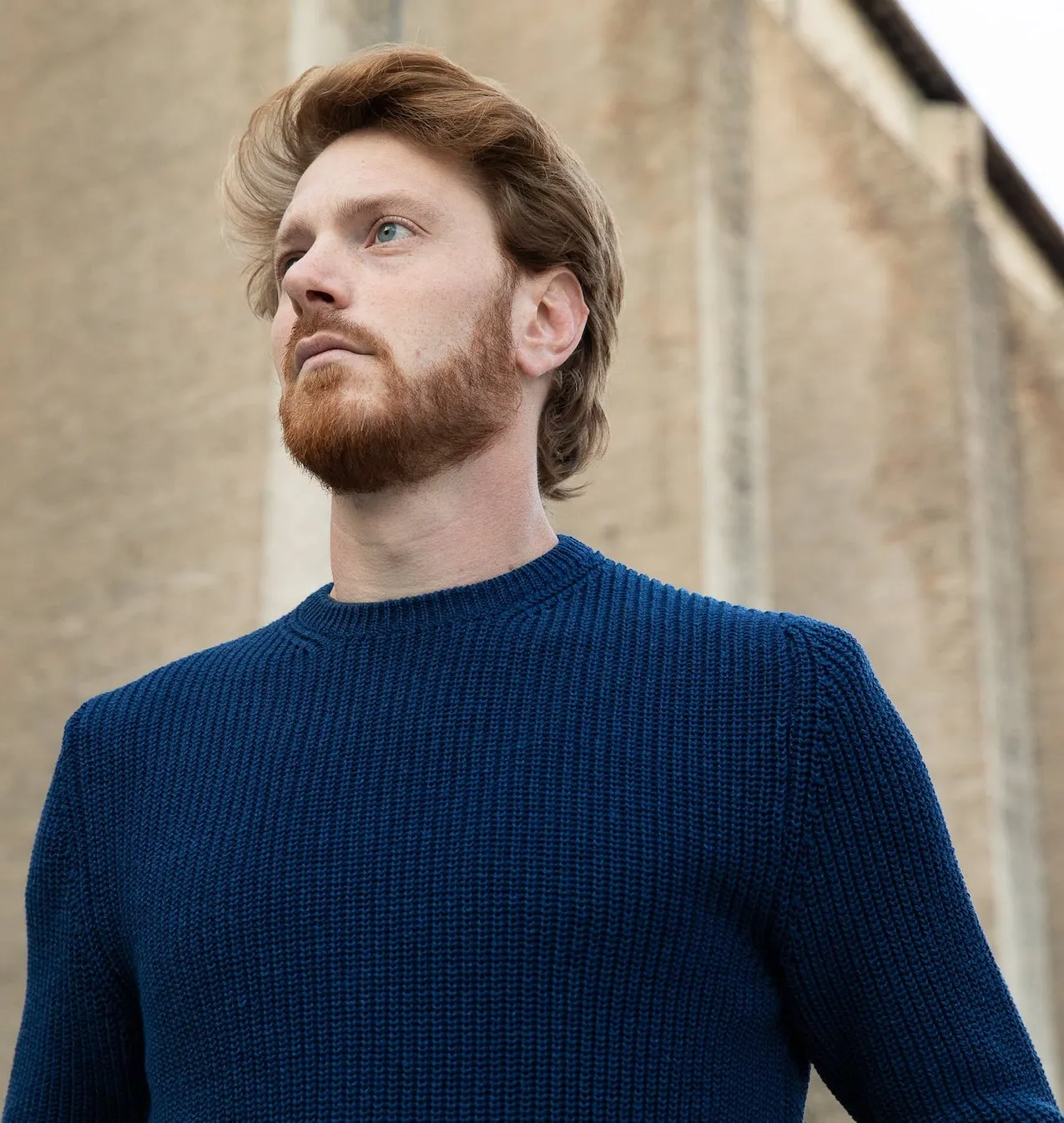 Opera Campi's Maglione A Coste in Blu Basalto