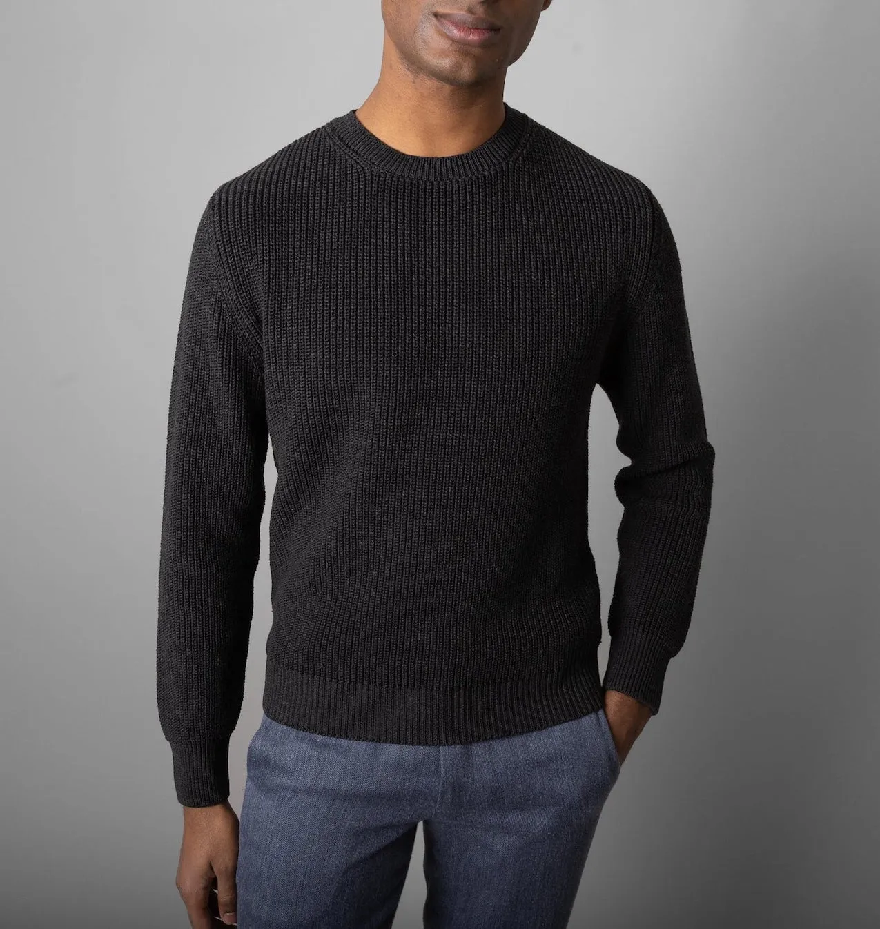 Opera Campi's Maglione A Coste in Terra Nera
