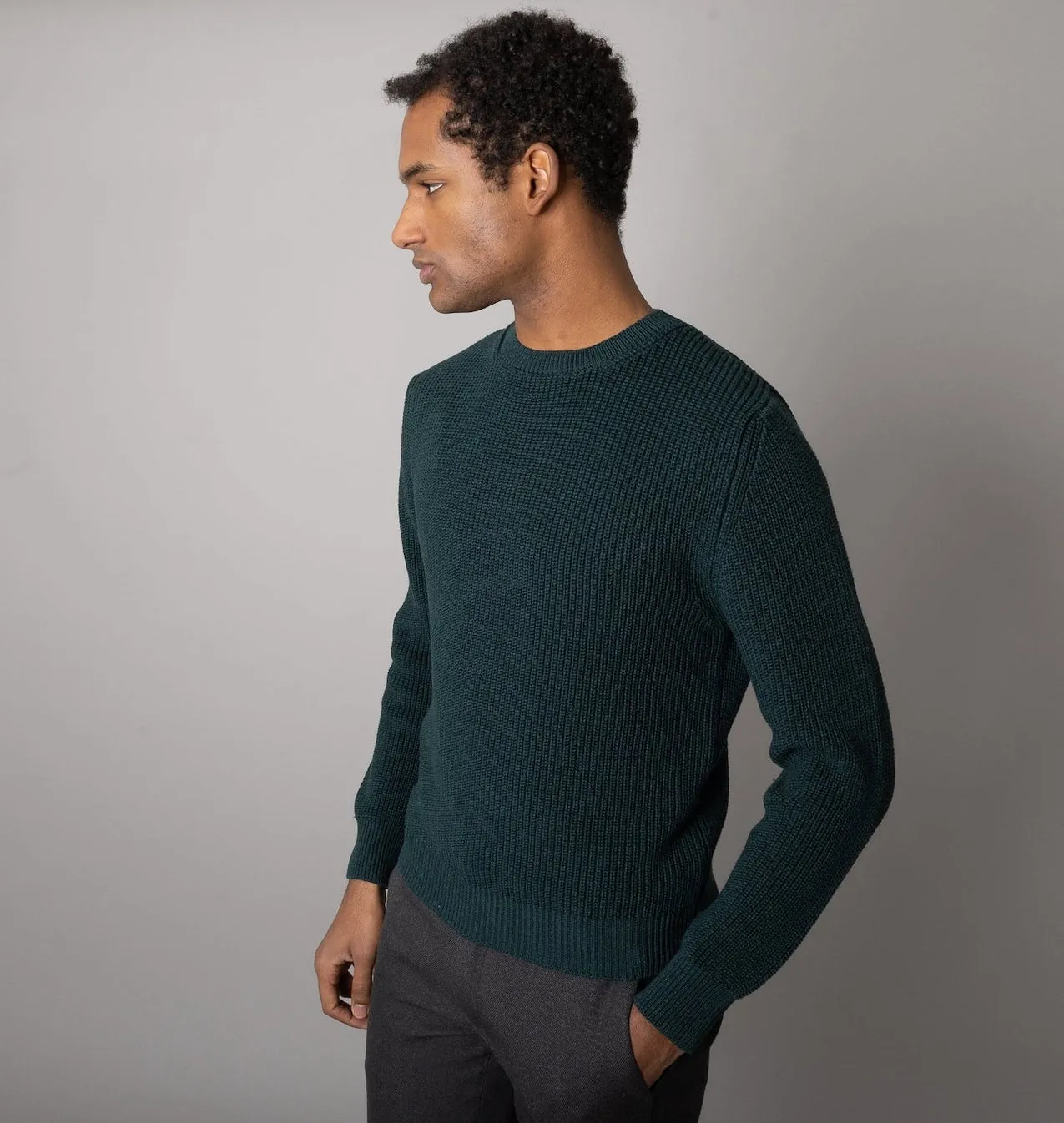 Opera Campi's Maglione A Coste in Verde Pino