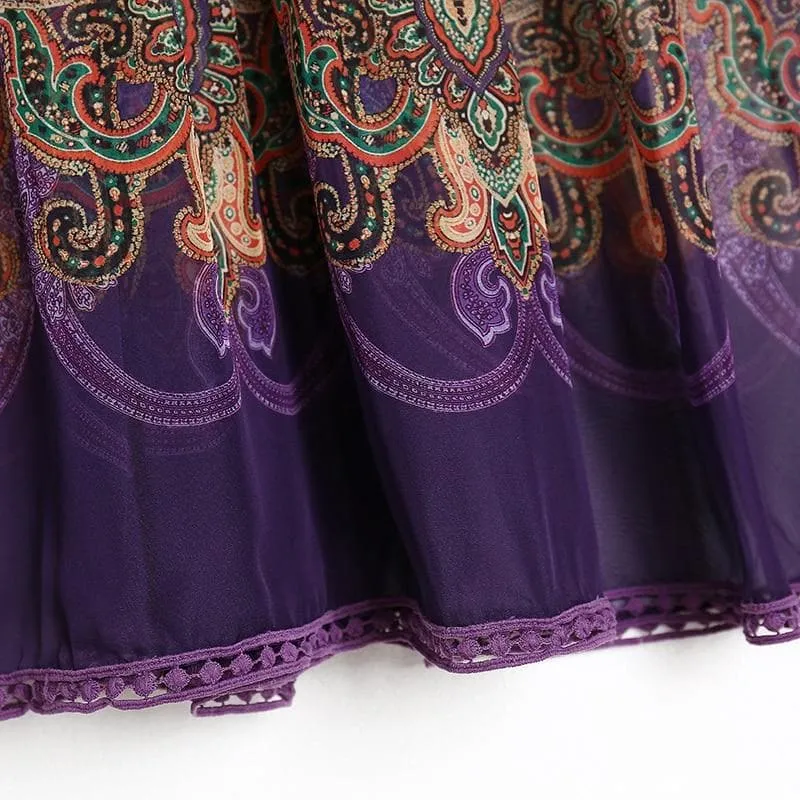 Patchwork Vintage Midi Dress