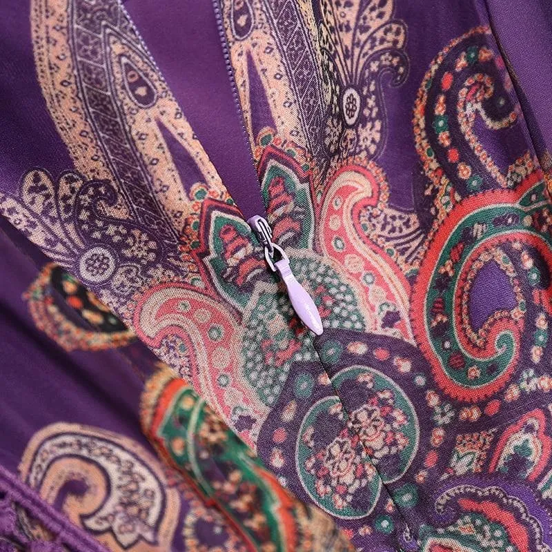 Patchwork Vintage Midi Dress