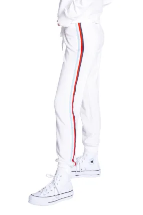 PJ Salvage Morning Waffles Banded Pant with Stripes- Ivory