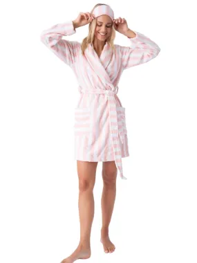 PJ Salvage Resort Essentials Striped Robe- Pink Rose