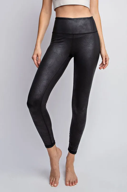 PU Chintz Full-Length Leggings - Rae Mode
