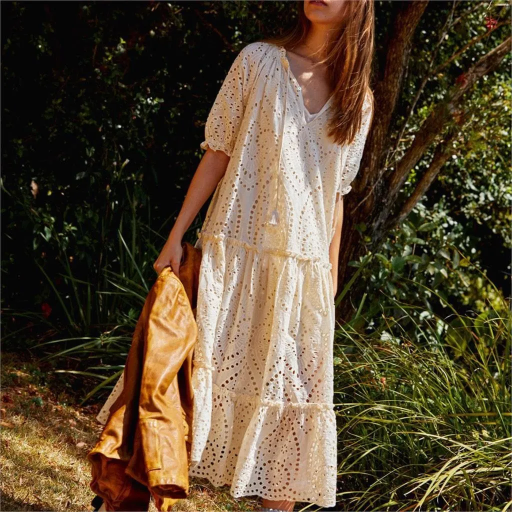 PUFF SLEEVE BOHO DRESS