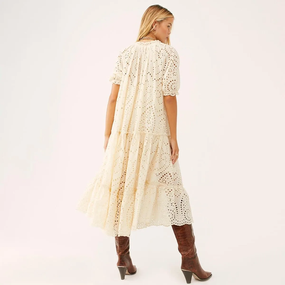 PUFF SLEEVE BOHO DRESS