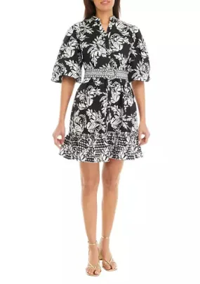Puff Sleeve Floral Mini Dress