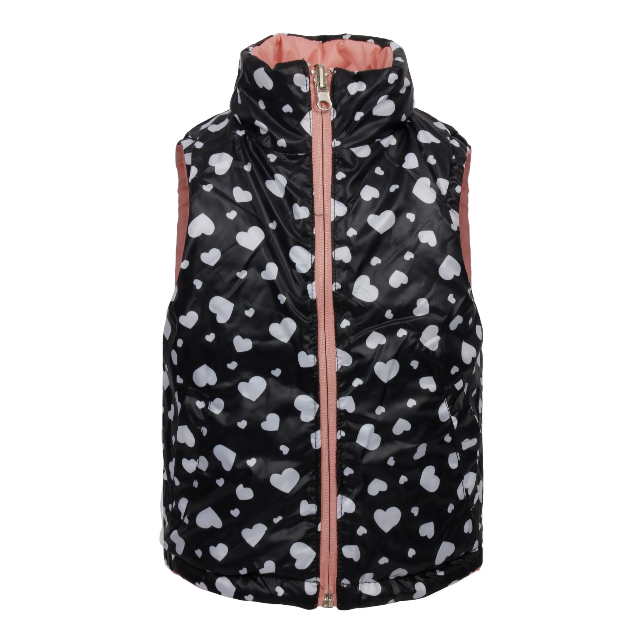 Quilted Reversible Vest with Hearts